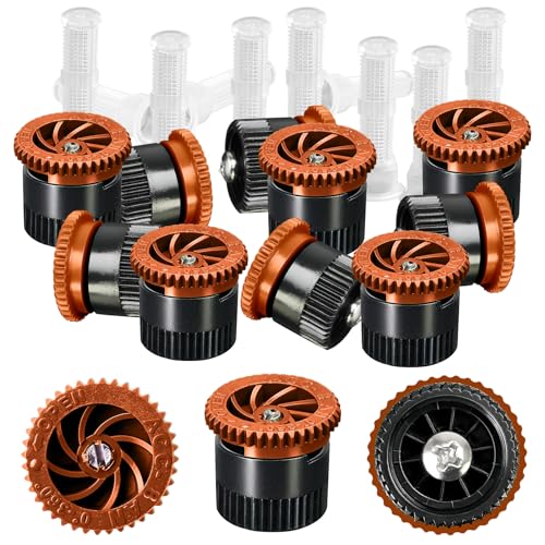 HolyMaji 10 Pieces Variable Arc Nozzle, Replacement Pop-up Sprinkler Heads Compatible with Most of Adjustable Pop Up Sprinkler Spray Head for Garden Lawn Irrigation (8AN)