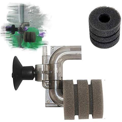 capetsma Nano Aquarium Filter Sponge Fish Tank Filter, Ultra Quiet Sponge Filter Worked with Aquarium Air Pump, Include Spare Sponge and Bio Balls Cover