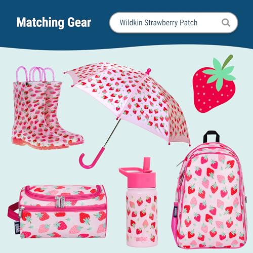 Image of Wildkin Kids Sleeping Bag - Roll-Up Design with Storage Bag for School, Travel & Camping - Strawberry