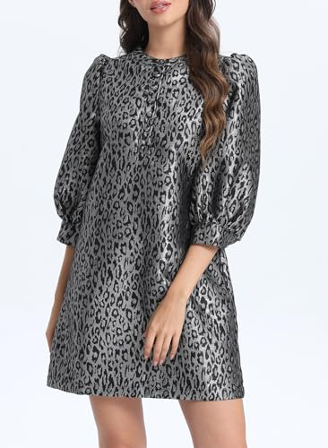 Image of Ladyful Women's Floral Jacquard Dress Cocktail Mini Shift Dresses