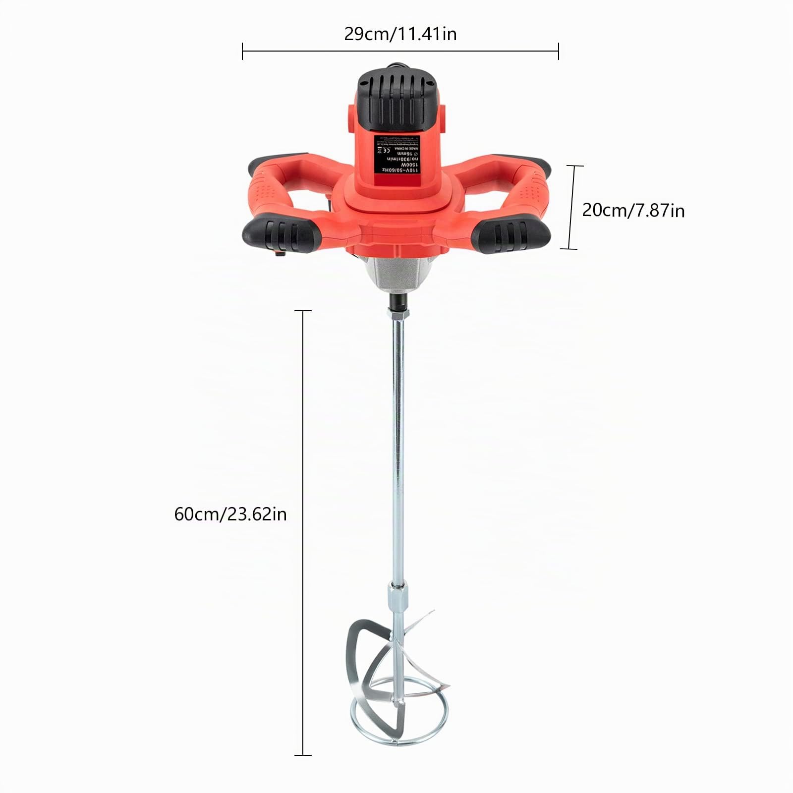 1500 W Mixer di mortaio miscelatore beton impastatrice regolabile a 6 velocità betoniera portatile miscelatore vernice elettrica, per miscelare pittura, cemento, gesso, colla