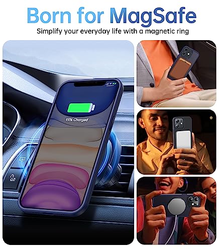 Olialia Strong Magnetic Case For Iphone 11, [Compatible With Magsafe] [Military Drop Protection] Skin-Friendly Touch Shockproof Protective Slim Phone Cover 6.1 Inch (B-Blue) #TOP2