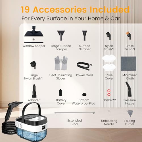 Image of Granarbol Steam Cleaner, 2500W 1.6L Handheld Steamer for Home Car Cleaning