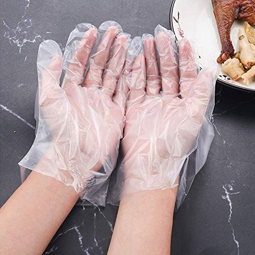 Zehhe Disposable Plastic Gloves, Multipurpose Cleaning Plastic Hand Gloves for Kitchen Cooking Cleaning Safety Food Handling Large - Thumbnail 3