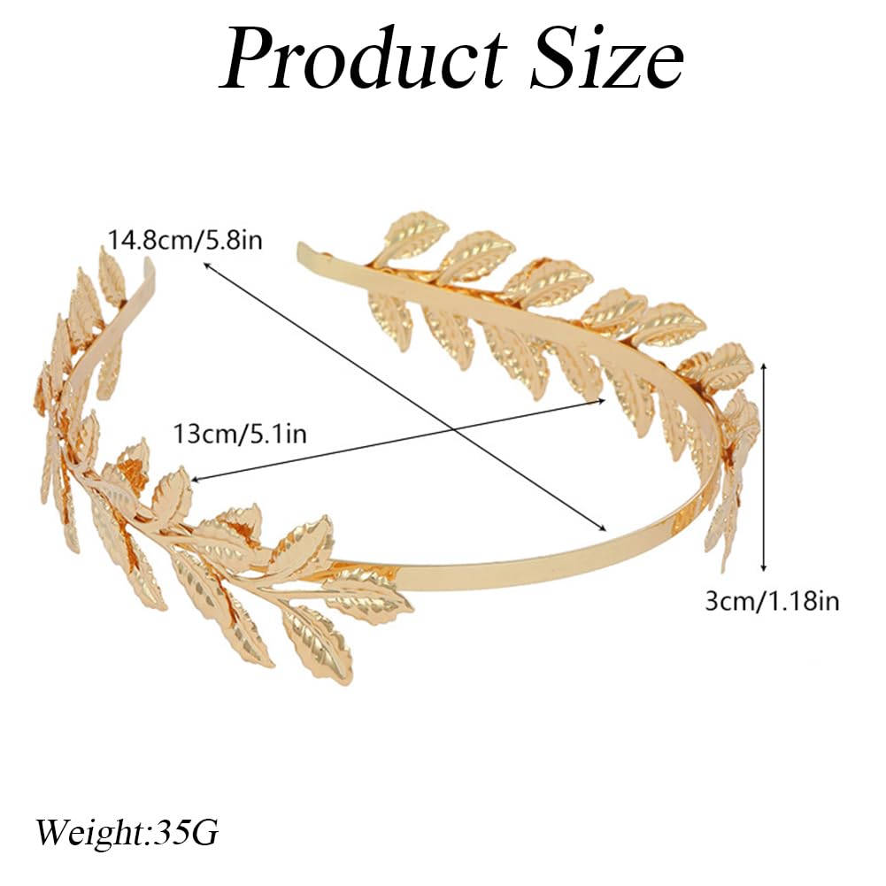 Gold Metal Leaf Headbands for Women Bridal Hair Crown Adult Hairband Wedding Headpiece Hair Accessories - Image 2