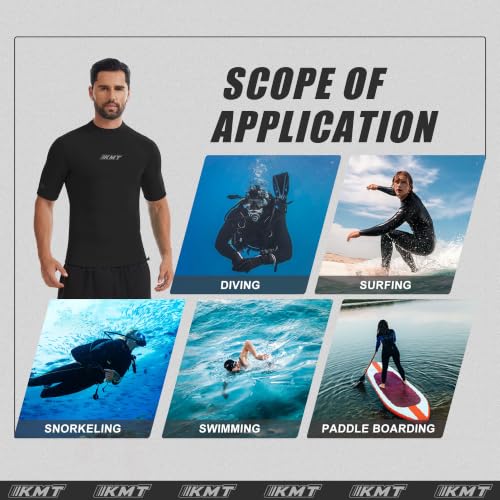 KMT Wetsuit Top Men 2mm Short Sleeve Wet Suit Zipperless Shirt miniatura 5