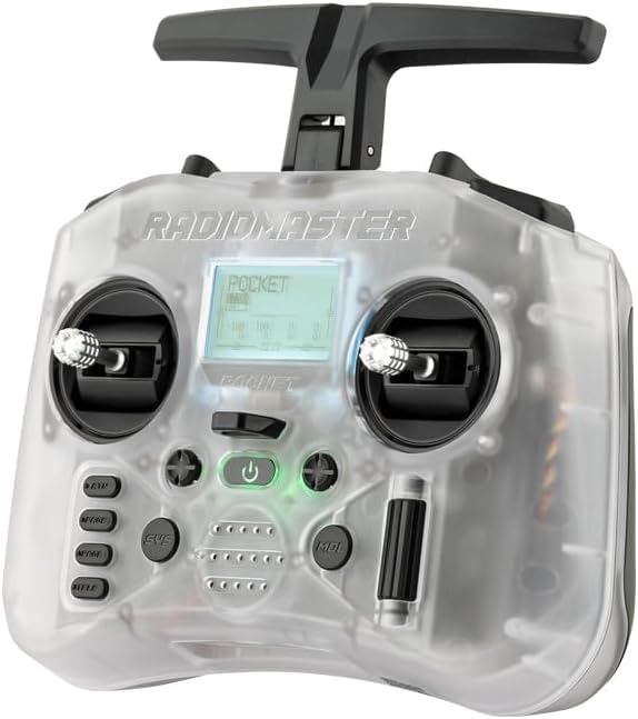 Radiomaster Pocket Hall Gimbal EdgeTX Transmitter Remote Control Portable Lightweight Built in LED Light Foldable Antenna (Cc2500 Transparent Mode 2)