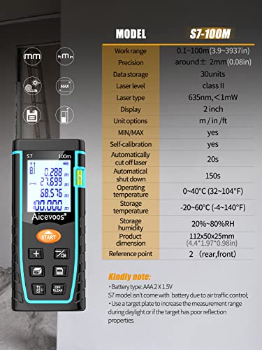 Aicevoos Laser Measure 165Ft,Digital Laser Distance Meter, M/In/Ft Unit Switching Backlit Lcd 4 Line Display Ip54 Shockproof,Measure Distance, Area And Volume | 50M #TOP7