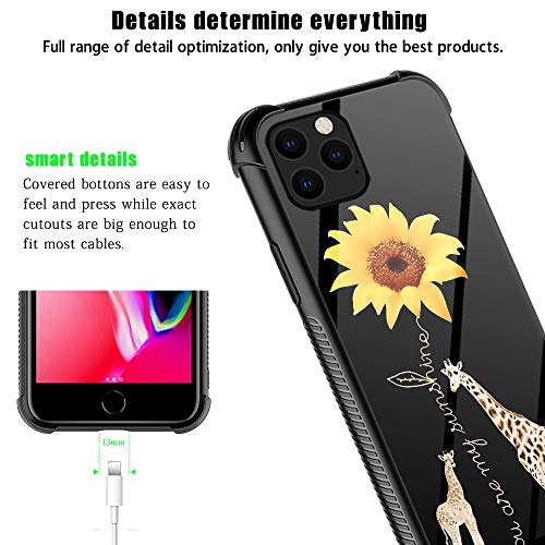 Zhegailian Iphone 11 Case,Giraffe Sunflower Iphone 11 Cases For Girls/Women,Unbreak Reinforced Corners Fashoin Back Cover Soft Tpu Bumper Frame Full Body Case Designed For Iphone 11 Sunshine #TOP5