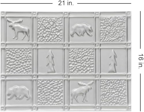 Miniatura 10 de Shanko SKPC612-bk-24X16-N-12 Gwen's Cabin - Azulejo de metal estampado para pared y salpicadero (48 pies cuadrados), color negro, paquete de 12