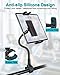 Dosvsi Gooseneck Indoor Cycling Tablet Mount, Spin Bike Tablet Holder for Stationary Treadmill Elliptical, 360° Rotation Handlebar Clamp for iPad Pro Mini Air, Galaxy Tab/Z Fold, iPhone,4-12.9