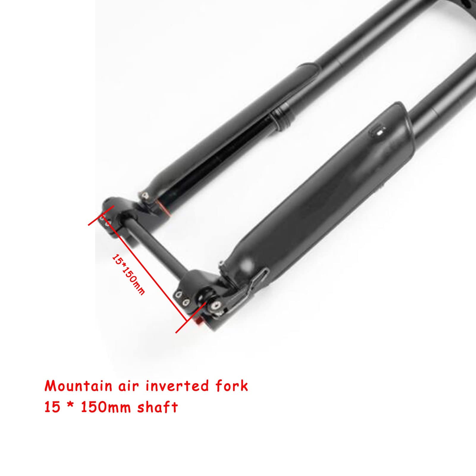 Forcella Anteriore con Sospensione pneumatica da 26 x 5 Pollici, Forcella rovesciata Speed Down da 15 x 150 mm, Doppi Freni a Disco per Bici elettrica, Accessori per Bici da Neve