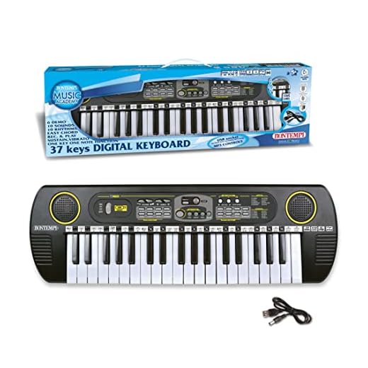 Bontempi- Tastiera 37 Tasti, Multicolore, 54.6 x 5.1 x 17 cm, 12 3780