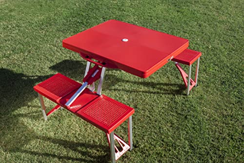 Image of PICNIC TIME NFL Picnic Table Portable Folding Table with Seats and Umbrella