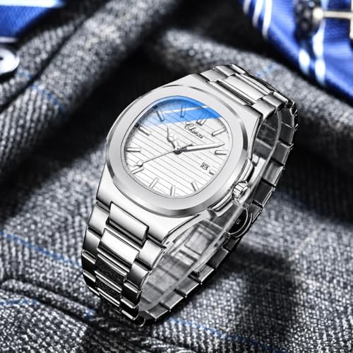 Image of Gosasa Fashion Men's Watches Date Business Watch Stainless Steel Luxury Style Luminous Quartz Waterproof Analog Display Male Wristwatch