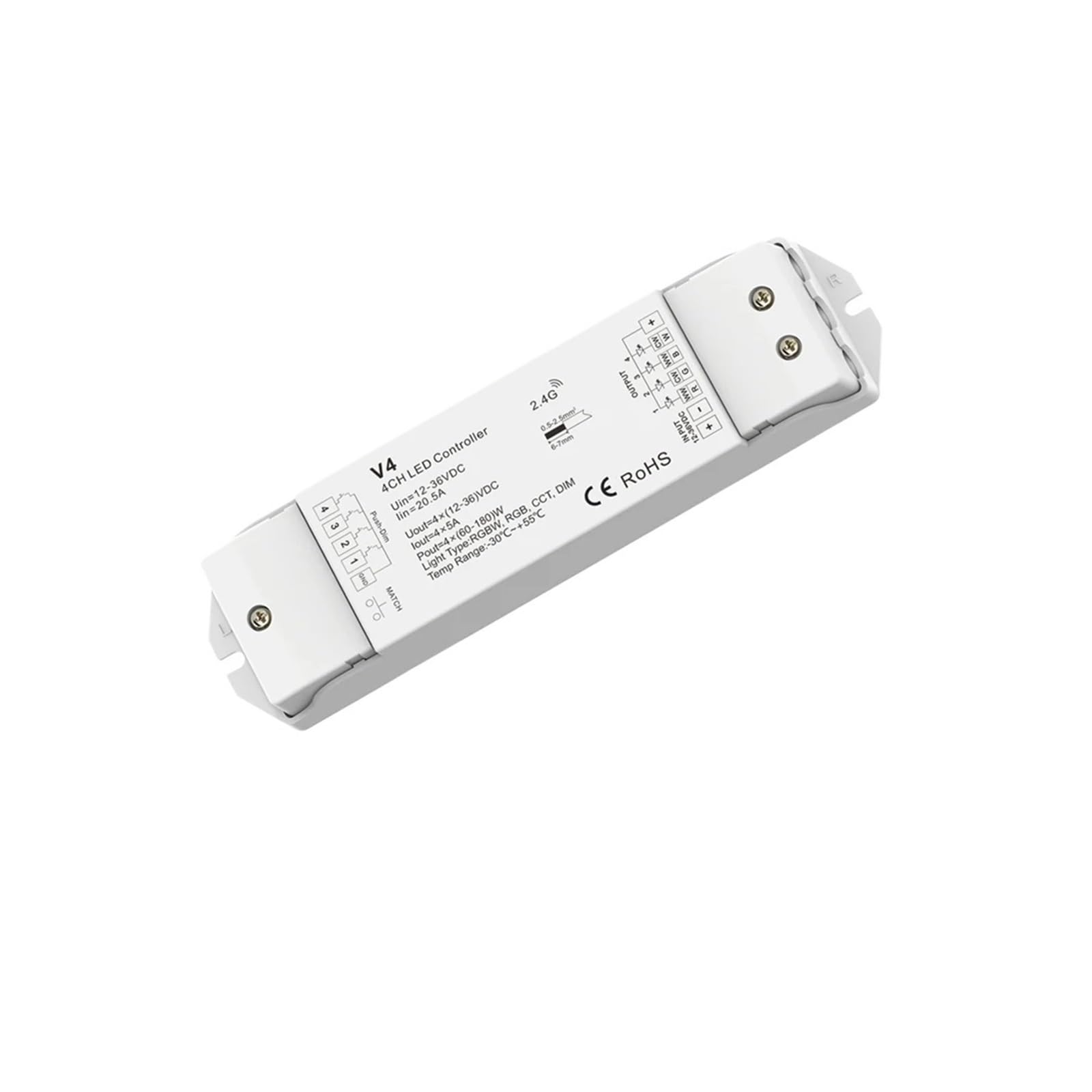 Inteligentny dotykowy ściemniacz T24 86 do montażu na ścianie 2,4 GRF strefy RGB/RGBW do taśm LED/COB(V4 RGBW)