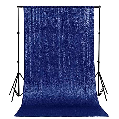 ShinyBeauty Sequin Backdrop Curtains 4FTx6FT Navy Blue Sequin Photo Booth Backdrop Glitter Curtain for Backdrop Wedding Decor Shimmer Sequin Fabric Photography Backdrop(4FTx6FT, Navy Blue)