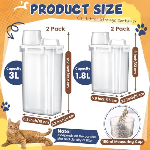 Contenedores para arena de gato Teenyyou 4 piezas con tapa hermética miniatura 2