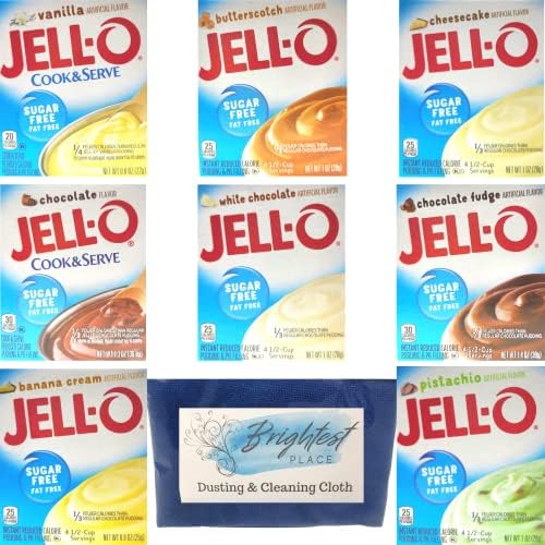 Sugar Free Fat Free Pudding Mix Variety Bundle of JellO Chocolate, Vanilla