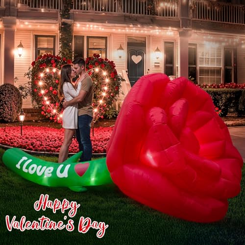 Riesige aufblasbare Rose mit LED für Valentinstag – Romantische Outdoor-Dekoration, die Herzen zum Blühen bringt! – Bild 4