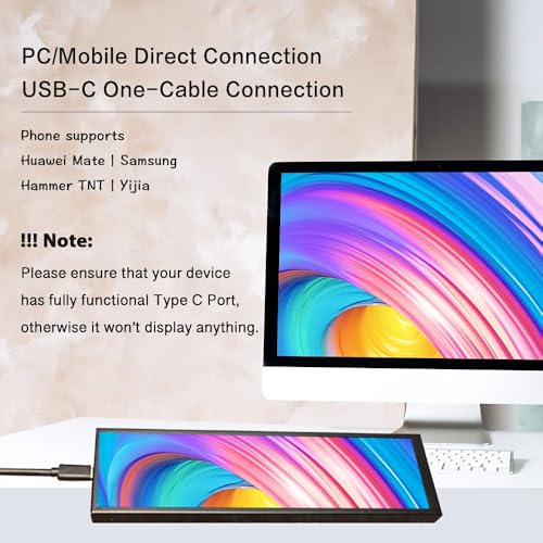 Image of 8.8-inch Touchscreen Bar Display, 1920x480, Metal Shell IPS Portable Touch Monitor with USB-C Port. Compatible with Raspberry Pi, Laptop Aida64 Monitoring, GPU /CPU Stats, and PC Case Mini Screen
