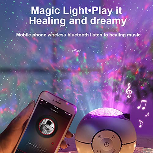 Star Projector Night Light, Led Ocean Colorful Galaxy Projector Withs Remote‑Control Home Kids Adults Bedroom Wedding Decor Built-In Music Rotatable Usb Charging Gift Smart Star Lamp Lighting Device #TOP1