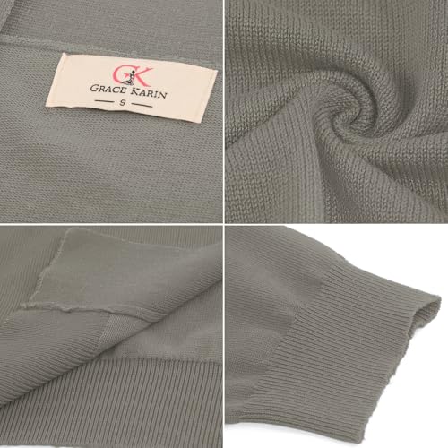 Image of GRACE KARIN Women Cardigan Sweaters Lightweight Knit Cropped Cardigans Trendy 3 /4 Sleeve Shrug Bolero S-3XL
