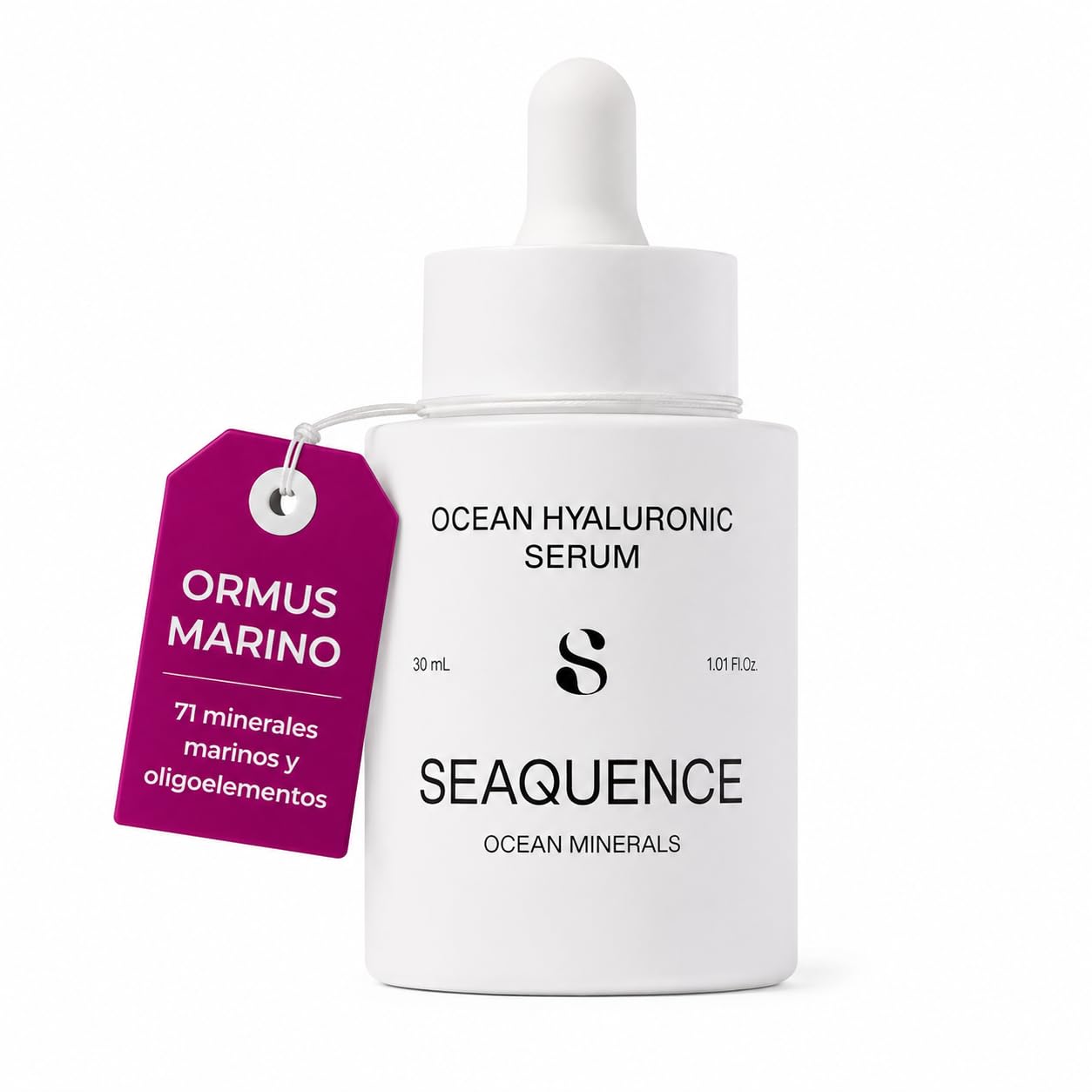 SEAQUENCE Ocean Hyaluronic Serum 30 ml | Sérum Facial Hidratante con Ormus Marino, Ocean Trace Minerals y 5 Tipos de Ácido Hialurónico | Luminosidad, Elasticidad y Firmeza | Todo Tipo de Piel