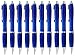Produktbild StillRich Industries 50 Stück blaue Regenbogen Kugelschreiber Set Premium Kulli, ballpoint pen, hochwertige, ergonomische und blauschreibende Kugelschreiber (blau)