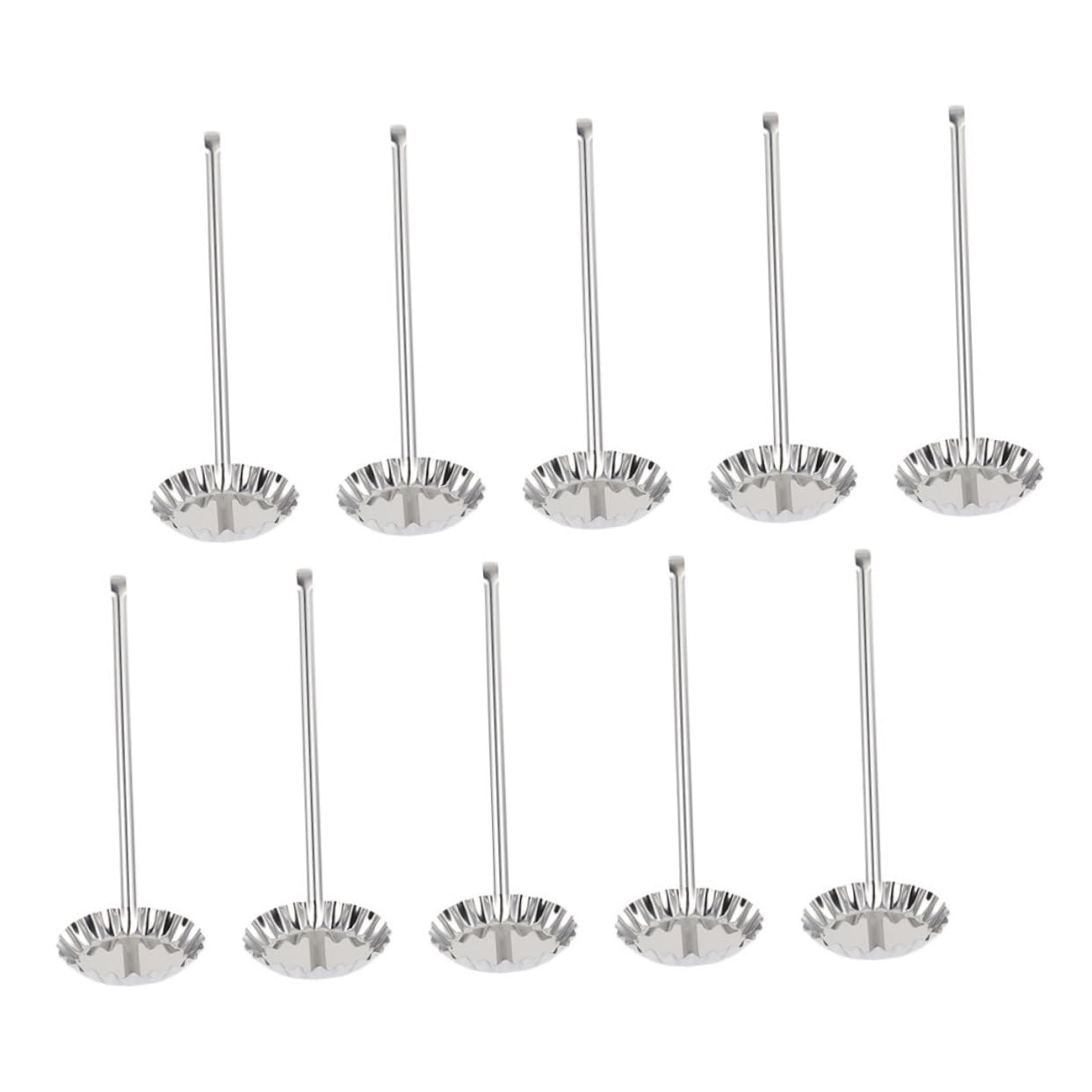 BRIGHTFUFU Meatball Making Tools 10pcs Stainless Steel Oil Spoon Meat Pie Spoons Kitchen Supplies