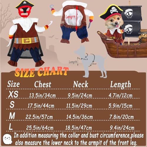 Disfraz Pirata para Perro y Gato Halloween Talla L miniatura 4
