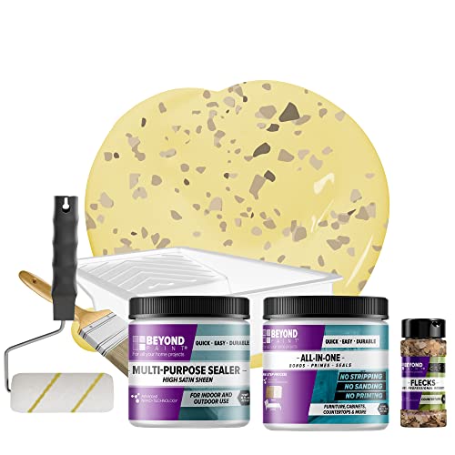 Beyond Paint Countertop Makeover Kit with Paint, Sealer, Flecks and Tools for Countertops, Buttercream