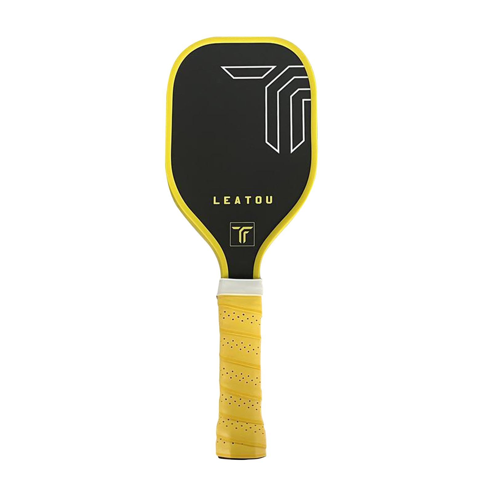 Sweet Spot Training Pickleball Paddle – Long Handle Carbon Fiber Racquet for Skill Improvement | Lightweight, Non-Slip Grip for Indoor & Outdoor Play (Yellow)-image-35
