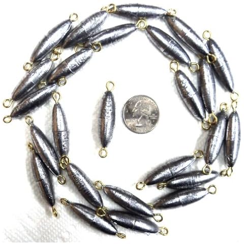 Catchmore 3/4 oz in Line Trolling (Cigar) Sinkers - 25 Pack - 2 Eyes - Drifting, Trolling, etc. - #ILTS34-25 Cover
