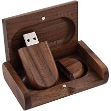 2.0 4GB Wood USB Flash Drive USB Disk Memory Stick with Wooden Box 2.0 4GB, Walnut Wood-1