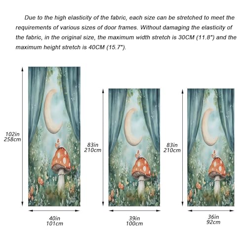 Housse de porte champignon décorative extensible pour entrée 91x249 cm