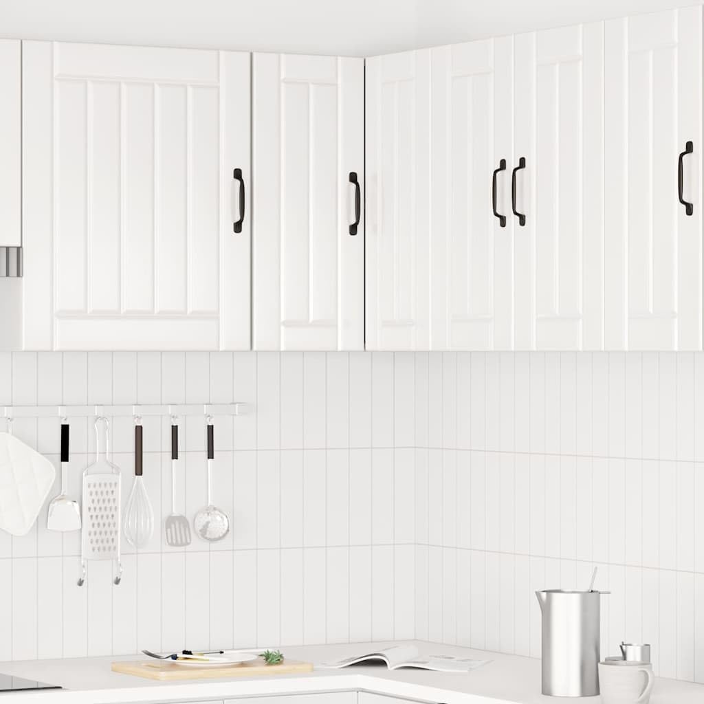 vidaXL Pensile da Cucina ad Angolo Porto Bianco Lucido in Truciolato, pensile da Cucina, pensile ad Angolo da Cucina, unità ad Angolo a Muro