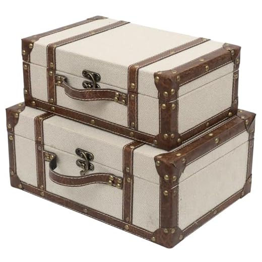 Antique Fabric Covered Decorative Trunks