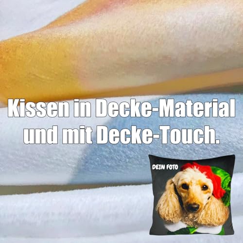 LAMAME Kissen 40x40 mit Foto Bedrucken Lassen, Kissen Personalisiert, Kissenbezug mit Eigenem Foto und Text, Personalisierte Geschenke (40x40cm)