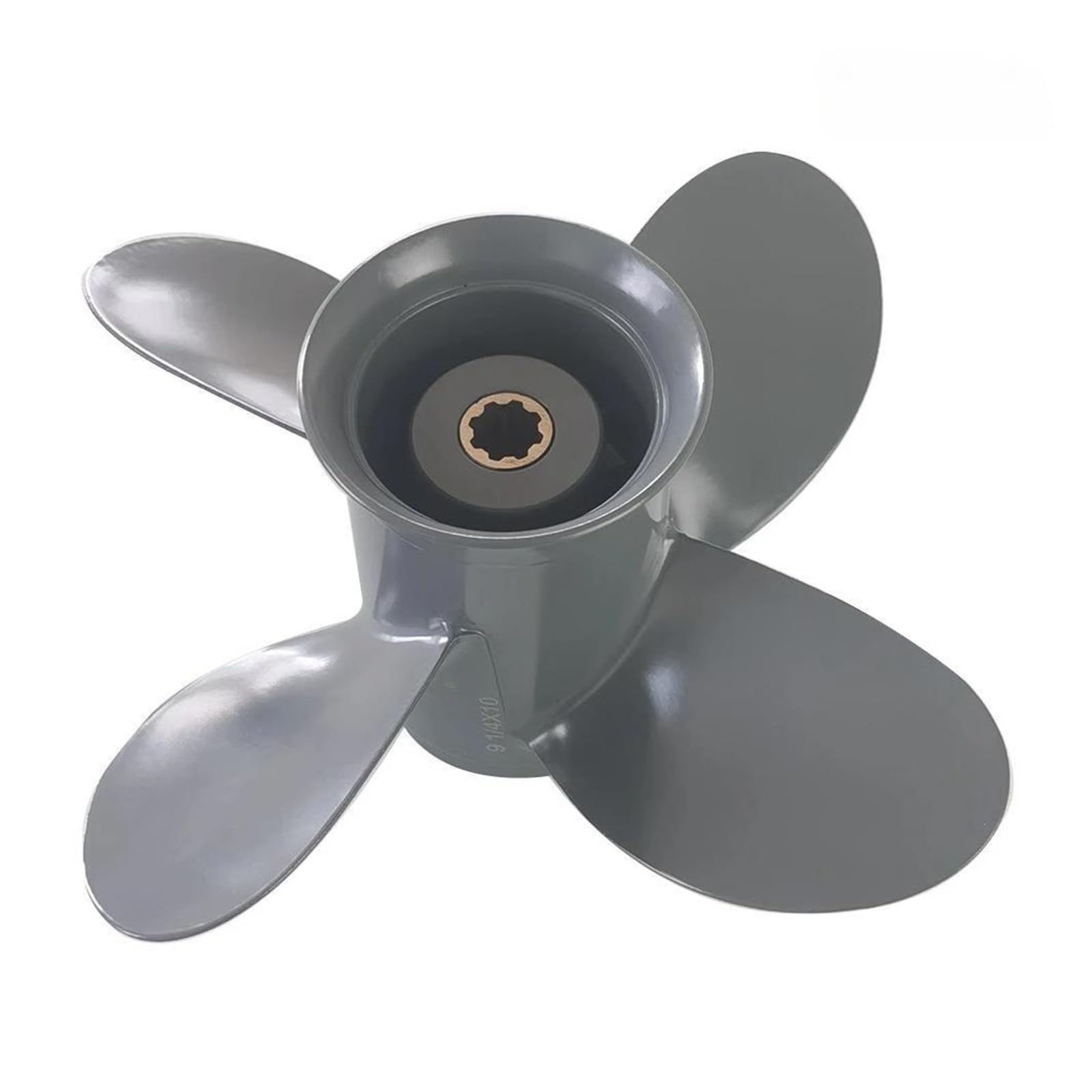 Elica fuoribordo in Lega di Alluminio a 4 Pale per 8-20HP 9 1/4X9 a Quattro 1/4X10 1/4X11 8 Denti scanalati Kit Elica Fuoribordo