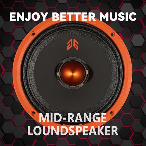 Image of MX65E1 Loudspeaker 6.5 Inch Midrange 400 Watts 6 Ohms Orange Bullet, Premium Quality Audio Door Speakers for Car or Truck Stereo Sound System, Orange (2 Speakers)