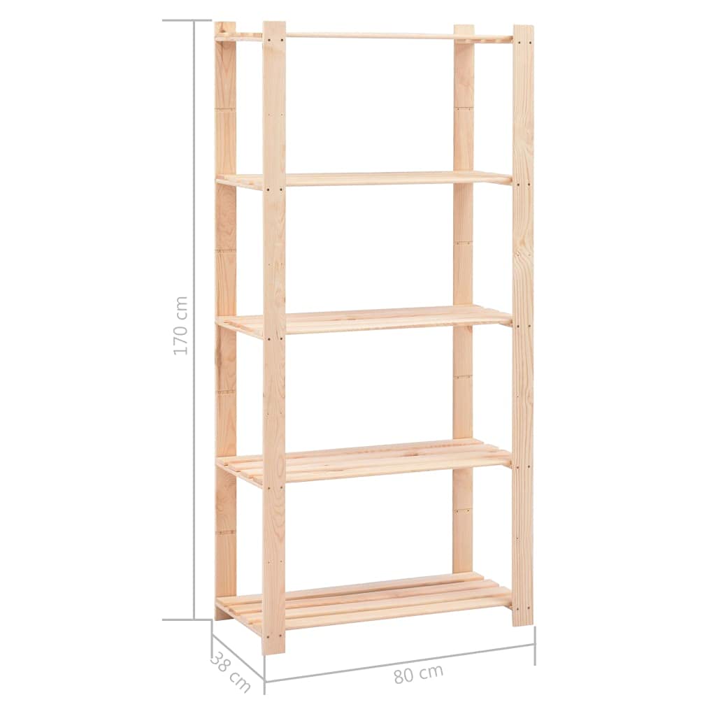 Générique Étagères de Rangement à 5 Niveaux 3 pcs 80x38x170 cm Pin 250 kg,Entreprise & Industrie,Stockage Industriel,Étagères industrielles,3051114