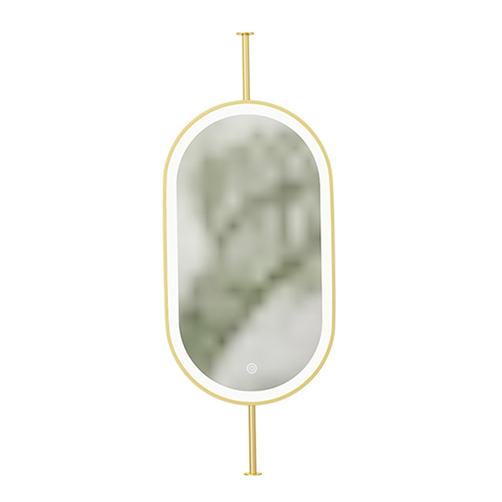 CGCSYZ LED Bathroom Mirror Lighting Mirror, Ceiling Mirror Floating Bathroom Oval Vanity Mirror, Suitable For Home Or Hotel, Decorative Minimalist Glass Mirror (Gold 50x100cm)