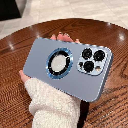 Coque iPhone 13 bleu clair pour éviter les rayures d'objectif photo