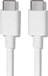 Generic Type-C Cable for Smartphone, Tablet, Laptop - 24 Pin - White - Braided - Male-to-Male - Indoor Use