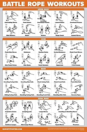 Palace Learning Battle Rope Workout Poster - Laminated - Illustrated Exercise Chart (LAMINATED, 18" x 24") image 3