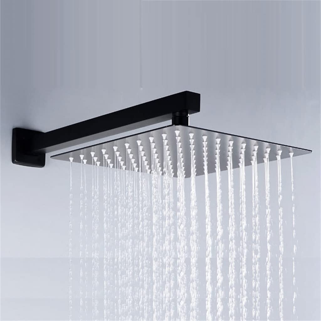 WXPGFEQ Shower 20cmx20cm Black Rain Shower Ultra Thin Rain Shower Head Rain Shower Ultra Thin Rain Shower Head (Color : A Size : 1PS) zhengzilu (Color : A, Size : 1PS)