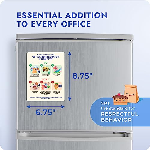 Office Refrigerator Etiquette Guide, Magnetic Signs for Refrigerator to Promote Respectful Behavior - Image 3