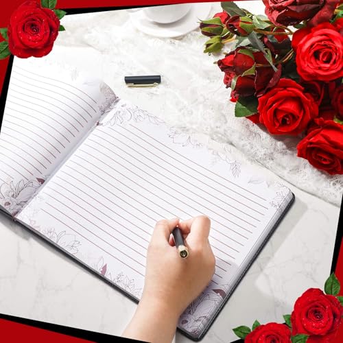 Image of MotiMind Quinceanera Guest Book with Pen 11 x 8 Inch Libro De Firmas Para 15 Anos Quinceanera Leather Hardcover Signature Book Guest Sign in for 15th Party Favors Decoration(Black,Floral)