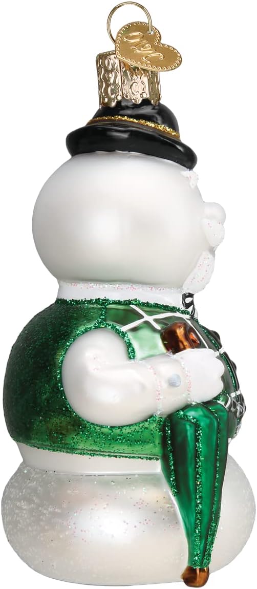 Old World Christmas Sam The Snowman Glass Blown Ornament for Christmas Tree, Handcrafted Holiday Decoration, Rudolph Collection - Image 3